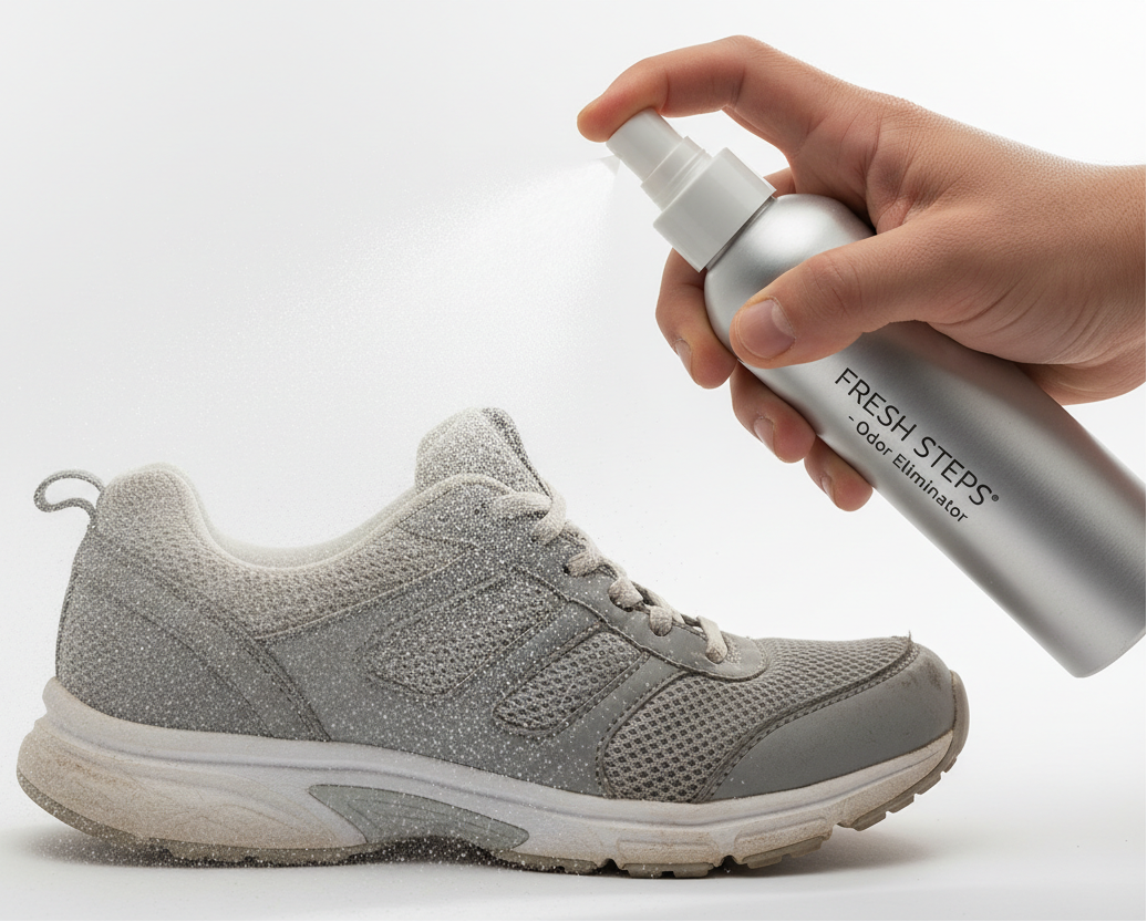 使用鞋子除臭喷剂